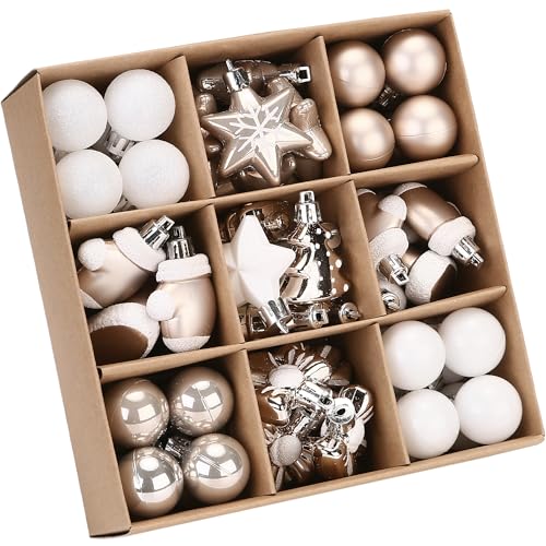 Sea Team 62-Pack Gemischte kleine Weihnachtskugel-Ornamente mit...