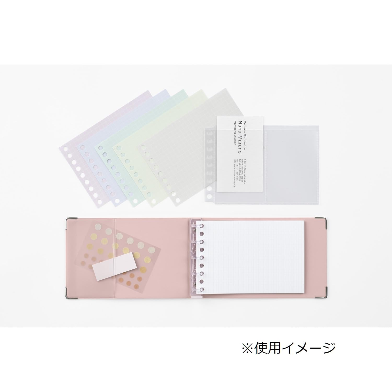 Maruman Classeur à feuilles mobiles Yuance Mini FM64-38, 5 trous, rose clair