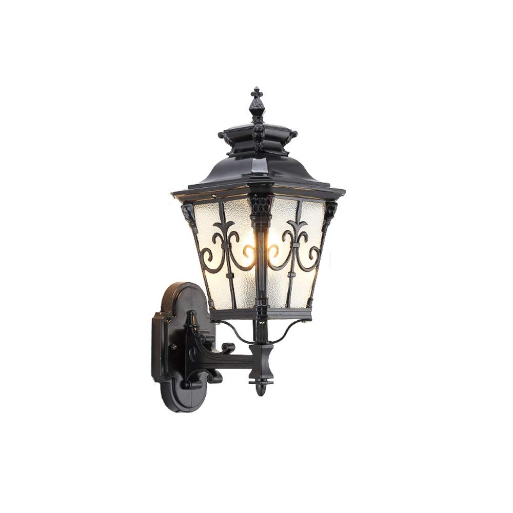 Lumière murale lanterne d'extérieur en aluminium noir au style rustique chic