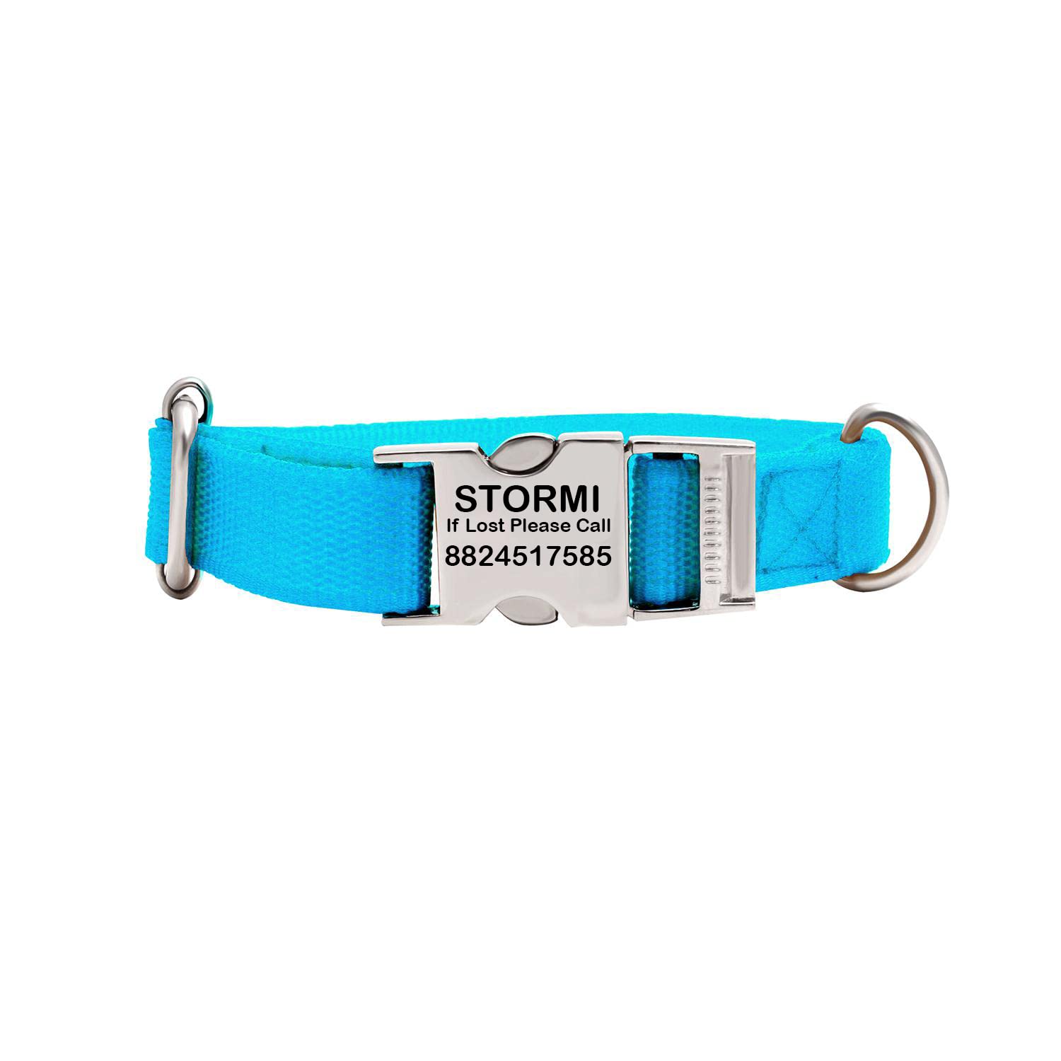 Petsaviour Custom Dog Collar, Adjustable Neck Collar for Small, Medium, Large Dogs, Metal Buckle, Personalized Engraved Dog Collar ((X Large) 19"-26" inches, Cyan Blue) (B0B7SLZMW5) Amazon Price History, Amazon Price Tracker