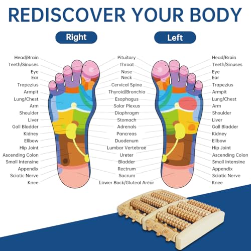 ACWOO Fußmassageroller Holz, Roller Fußmassagegerät, Fußroller Holzroller Fußmassage Fersensporn Massagegerät für Füße-Durchblutungsförderndes Fußmassagegerät, Fußroller Stressreduzierung Entspannung