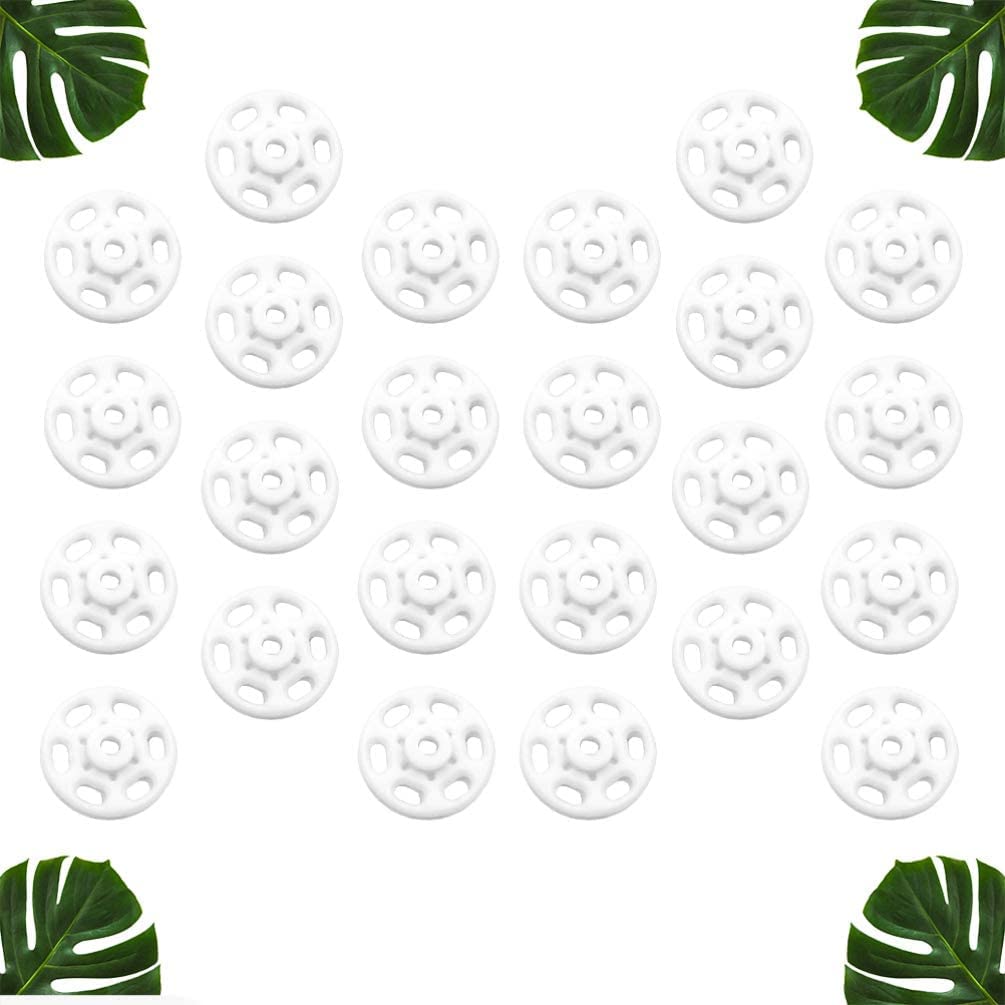Broches de botón a presión SujetadorSuministros de costura, broches for coser, 1000 piezas de sujetadores a presión de plástico Botones de presión invisibles Botones for costura artesanal Blanco 15 mm