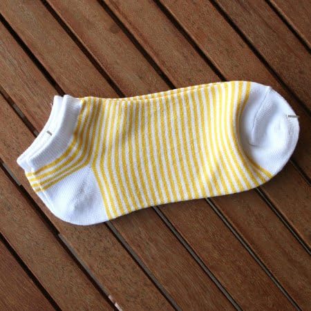 Yellow Striped Low Cut Athletic Socks