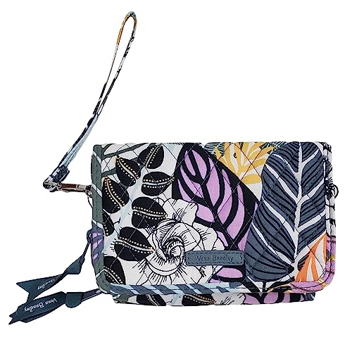 Vera Bradley Women's Cotton All in One Crossbody Purse with RFID Protection (One Size, Palm Floral)