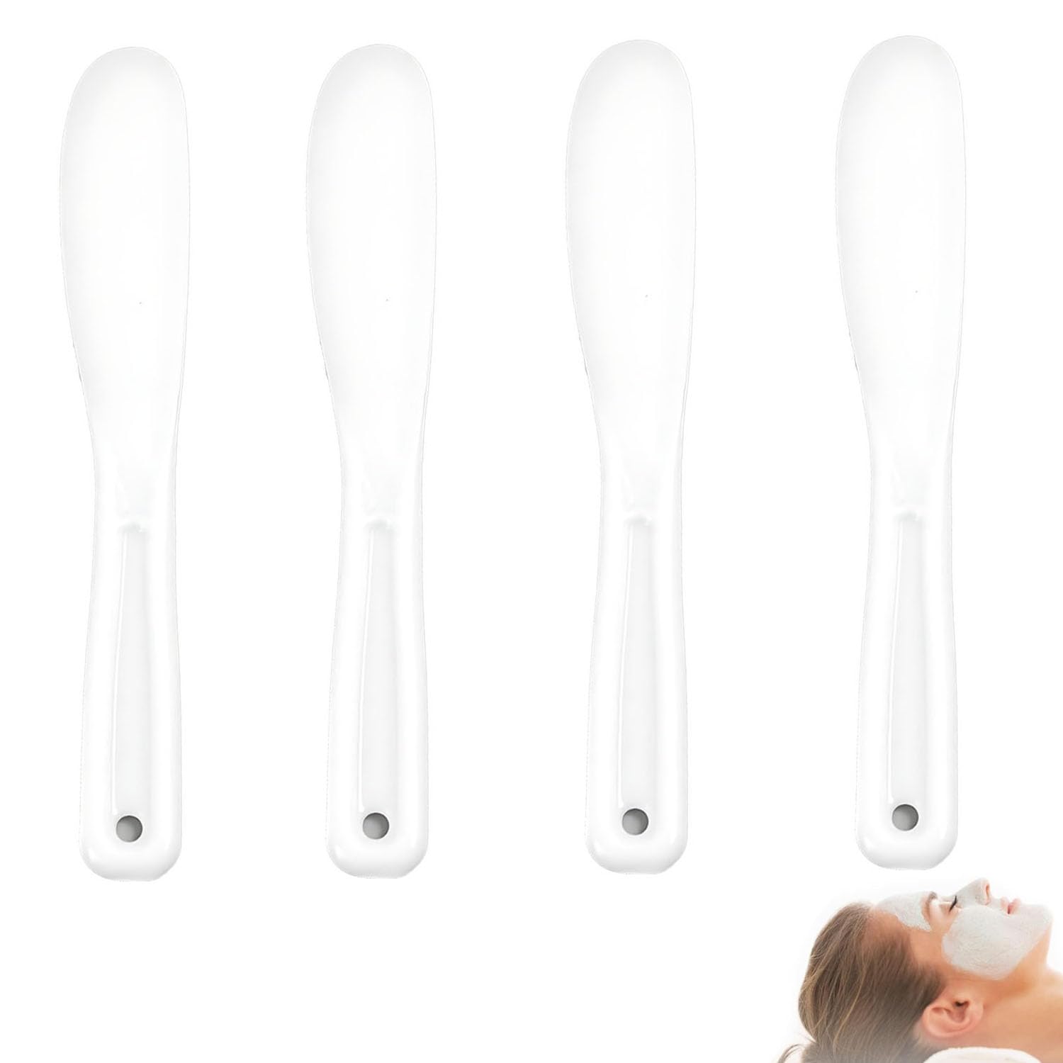 4 Pezzi Spatola per Maschera Facciale, Cosmetica Maschera Spatola, Plastica Spatole per Cosmetico, Applicatore Cucchiaio di Miscelazione, Cura della Pelle Spatole, per La Cura Della Pelle
