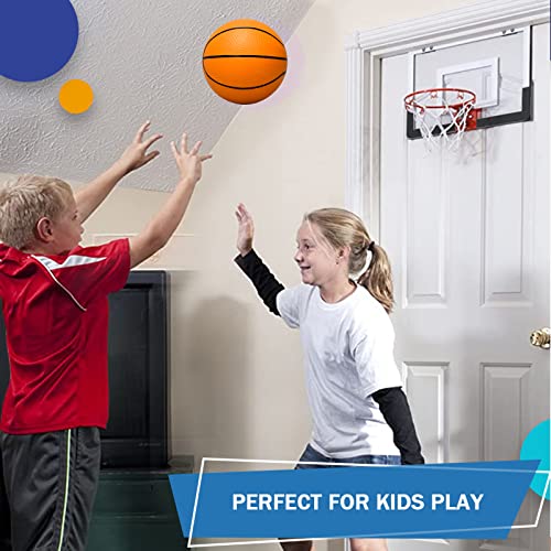5 Inch Pvc Mini Basketball For Indoor Basketball Mini Hoops, Soft 5" Rubber Small Repacement Basketball For Over Door Basketball Hoop Sets, Little Basketballs For Kids Rainbow (6 Pcs With Air Pump) #TOP5