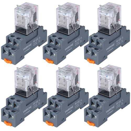 6PCS Electromagnetic Power Relay, 8-Pin 10 AMP 24V DC Relay