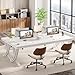 Tribesigns 6.5FT Conference Table for 6-8 People, 78 inch Long Rectangular Seminar Table with Strong Metal Frame, Business Furniture Boardroom Desk for Office Meeting Conference Room (1PC, White)