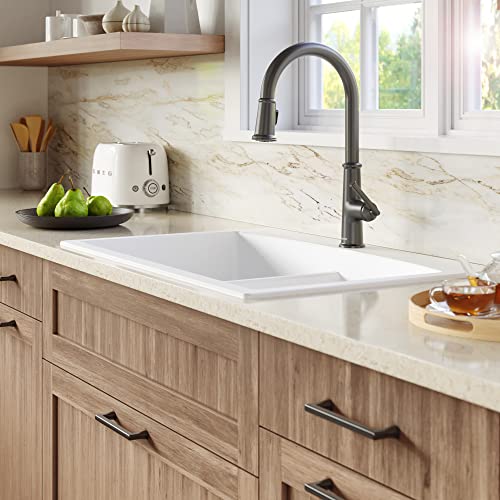 Karran White Quartz Composite Double Bowl Kitchen Sink #TOP24