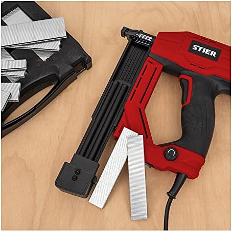 Bild 1 - STIER Elektro-Kombi-Tacker TK-18 230 V mit 400 Nägeln und Klammern, Nagler, Nagelschussgerät, Klammergerät, Klammermaschine, für nahezu alle Holzarten geeignet