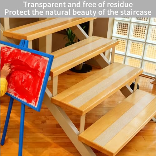 Image of Clear Anti Slip Tape for Stairs & Bathtubs, 4 inch x35FT Non-Skid Transparent Grip Tape - Soft PVC Safety Traction for Bare Feet, Pool Decks, Boats, Shower Floors