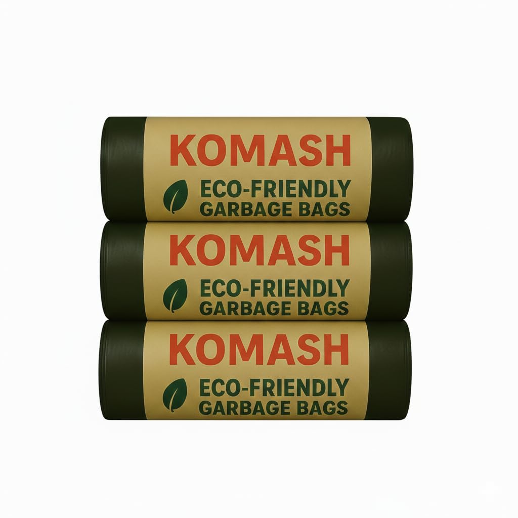 Komash Garbage Bags, Medium Size Dustbin Bags 90 Bags in 3 Rolls Tear Resistance Disposable Trash Bags Leak Proof Plastic Bin liners for Home, Office, Kitchen, Hospitals 19 * 21 inch-image-22