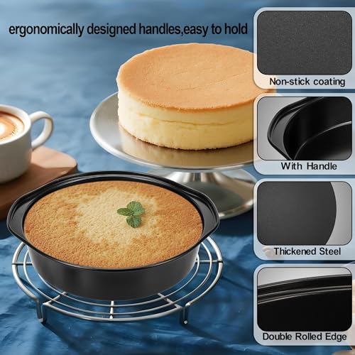 8 Inch Cake Pan, Nonstick 4 Pack Round Cake Pans with 100 Parchment Paper - Image 5