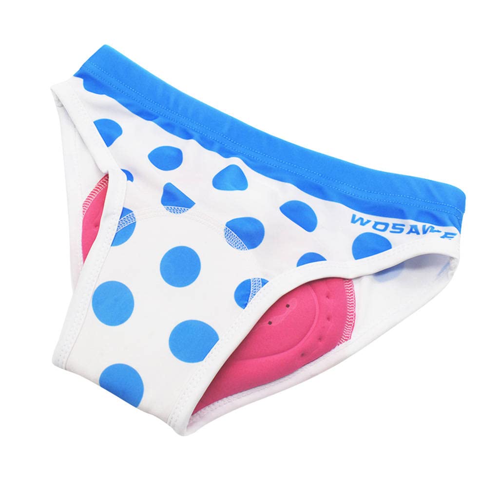 Cuissard de Vélo pour Femme Culotte de Gel Rembourré En Gel Gelé pour - Blanc + bleu, L