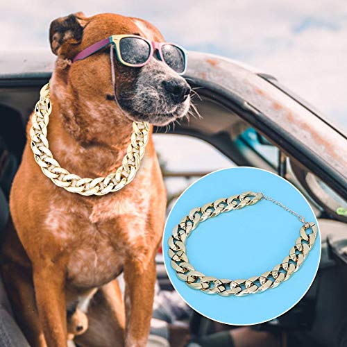 Taidda- Hunde Halskette Gold, Choke Dekoration Halsband Hundehalsband, Hunde Kettenhalsband Gold, Modisches Glänzendes Haustier Goldkette Hundehalsbänder Für Hip-hop Coolen Stil Cover