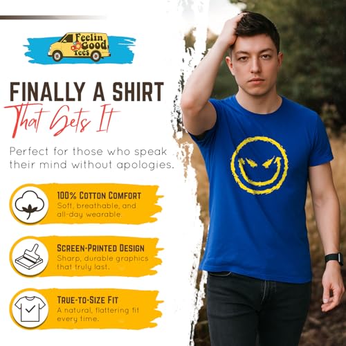 Evil Smile Face Graphic Novelty Sarcastic Funny T Shirt2