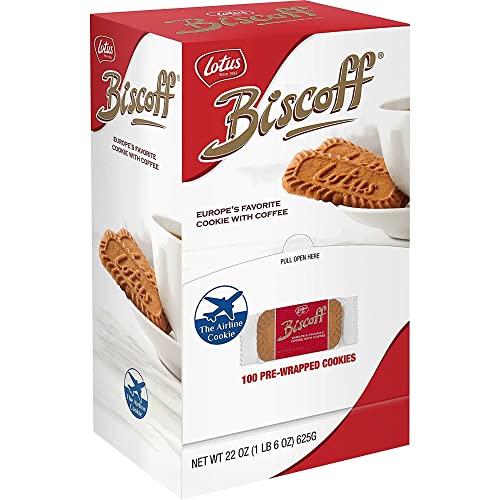 Lotus Biscoff Cookies – Caramelized Biscuit Cookies Snack – Dispenser Box – Individually Wrapped – Vegan, 0.2 Ounce (100 Count)