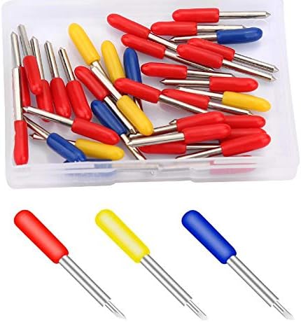 35 Pcs Vinyl Cutter Blades Roland Cutting Plotter Lettering Blade(45° 30° 60°) for Replace Cricut Explore Air/Air 2 Cutting Blade