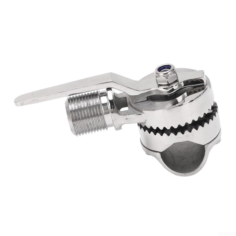 Axorafow Marine VHF Antenna Mount, 316 Stainless Steel Adjustable Ratchet Bracket With Lever Handle For 22-25 Mm (7/8-1 Inch) Rails, For Boats, Yacht, RV Marine