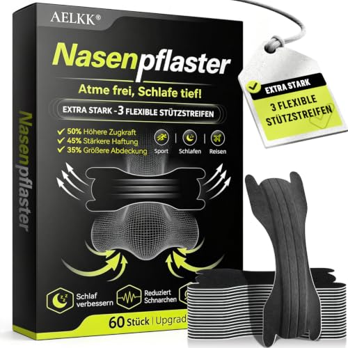 Nasenpflaster Schnarchen 60 Stück Anti Schnarch Nose Strips Sport & Schlaf – Ansicht 1