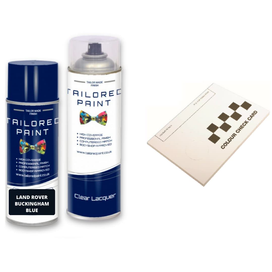 Tailored Paint Corris Grey 873 1Ab Lkh Aerosol Spray Paint For Land Rover Discovery Sport 2014-Present Buckingham Blue Blvc 796 Includes Colour Check Card (Aerosol Spray Paint + Lacquer)