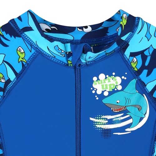 Image of HUAANIUE Toddler Boy Swimsuit Rashguard One-Piece Swimwear 0-6 Years