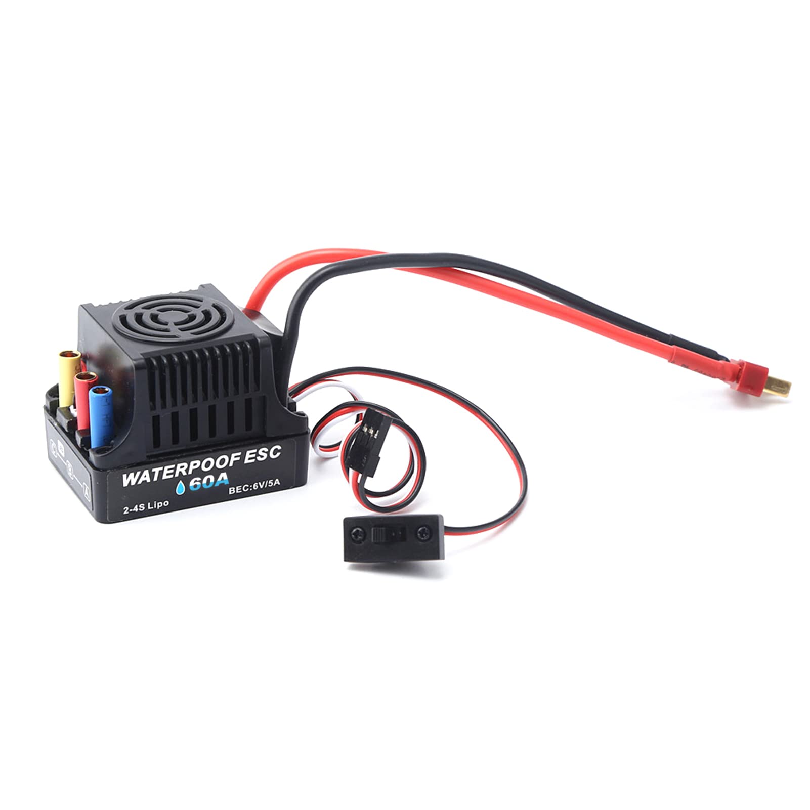 60A Bezszczotkowy elektryczny regulator prędkości 2-4S ESC 6V 5A Wtyczka BEC T do samochodu 1/8 1/10 RC