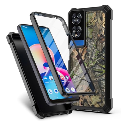 Case for TCL 50 XE 5G / TCL 50 XE Nxtpaper 5G Phone Case w/[Built-in Screen Protector] Dual Layer Shockproof [Military-Grade][Full-Body] Protective Cover for Teen Women Man Hunt Tree Camo Leaf