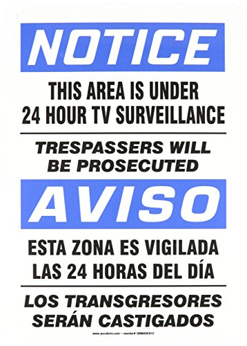 Panneau de vidéosurveillance en aluminium 35x25cm