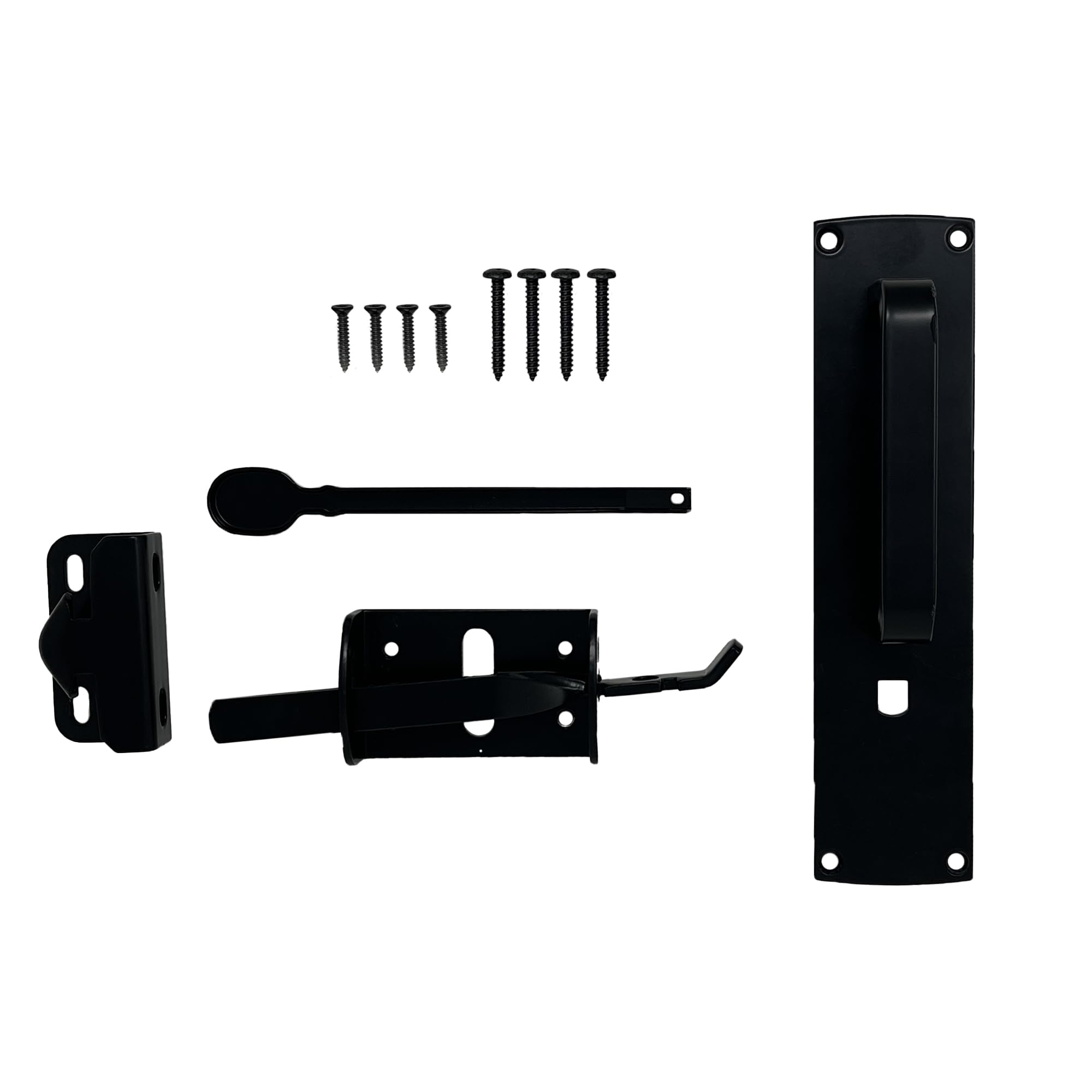 Loquet de transition carré noir Nuvo Iron TL6SBLK pour sublimer l'accès à votre jardin