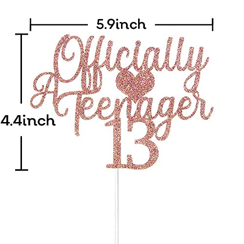 Image of FestikoRose Gold Glitter 13 Cake Topper, Happy 13th Birthday Cake Topper, 13th Birthday Party Decorations