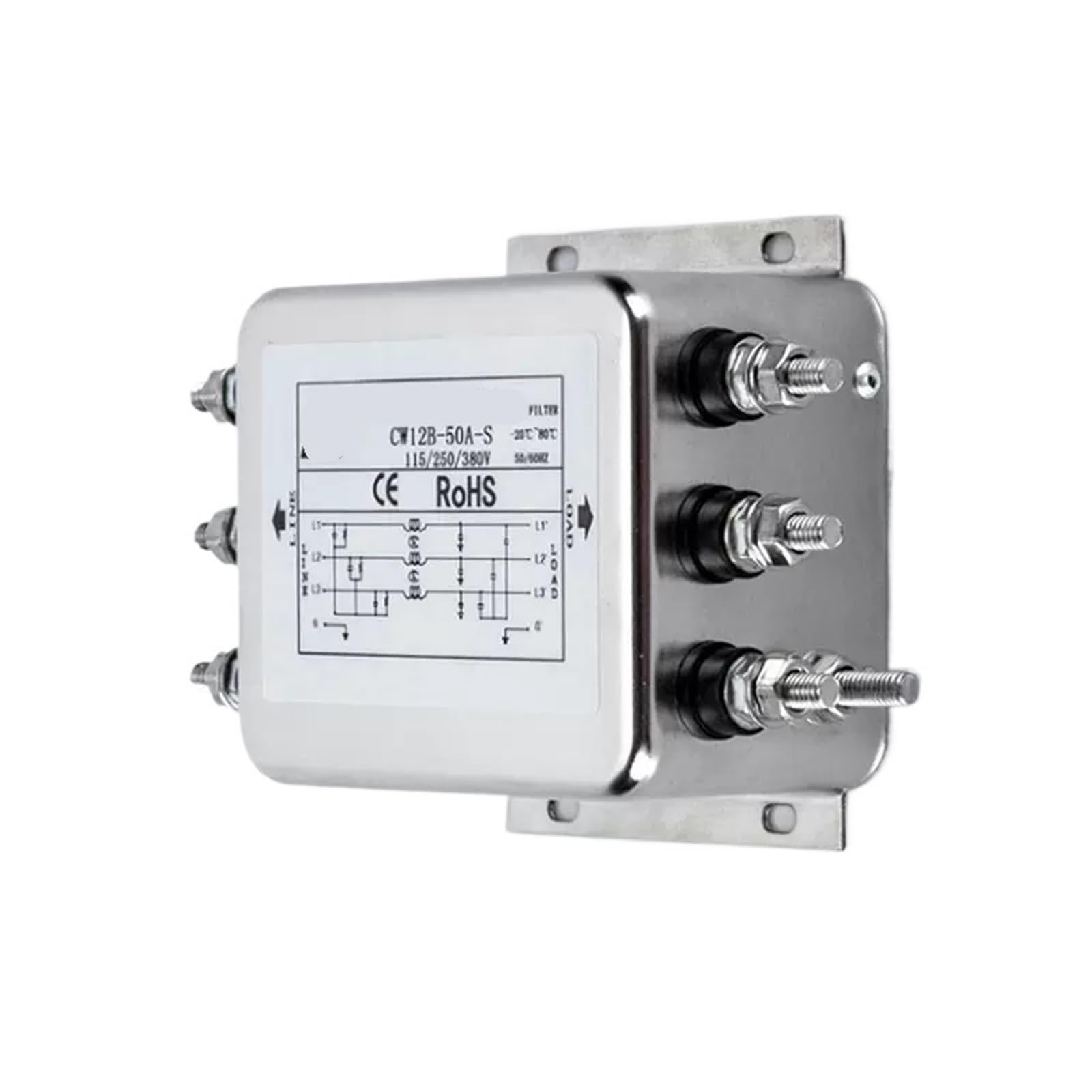 0P7BR328B CW12B-10A/20A/30A/40A/50A/60A-S Bolt-on three-phase three-wire power filter(CW12B-50A-S)
