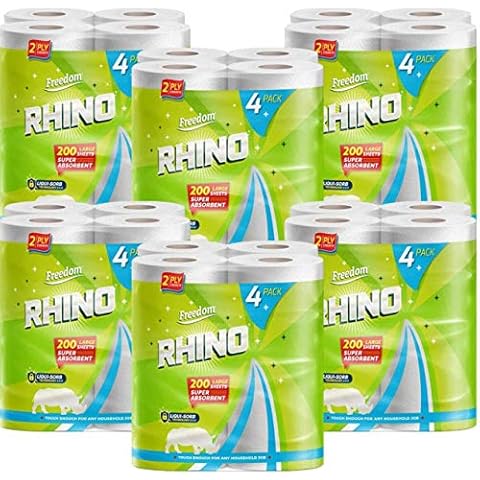 Rhino Strong Multi Purpose Kitchen Roll for Heavy Duty Kitchen Cleaning (Bulk Buy 24 Kitchen Rolls Total) Cover
