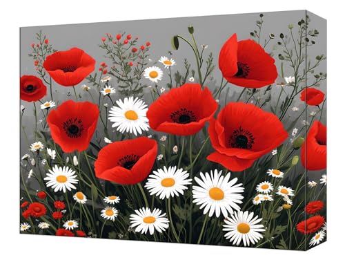 Loisirs créatifs adultes DIY peinture enfant kit complet rouge pavot grand format