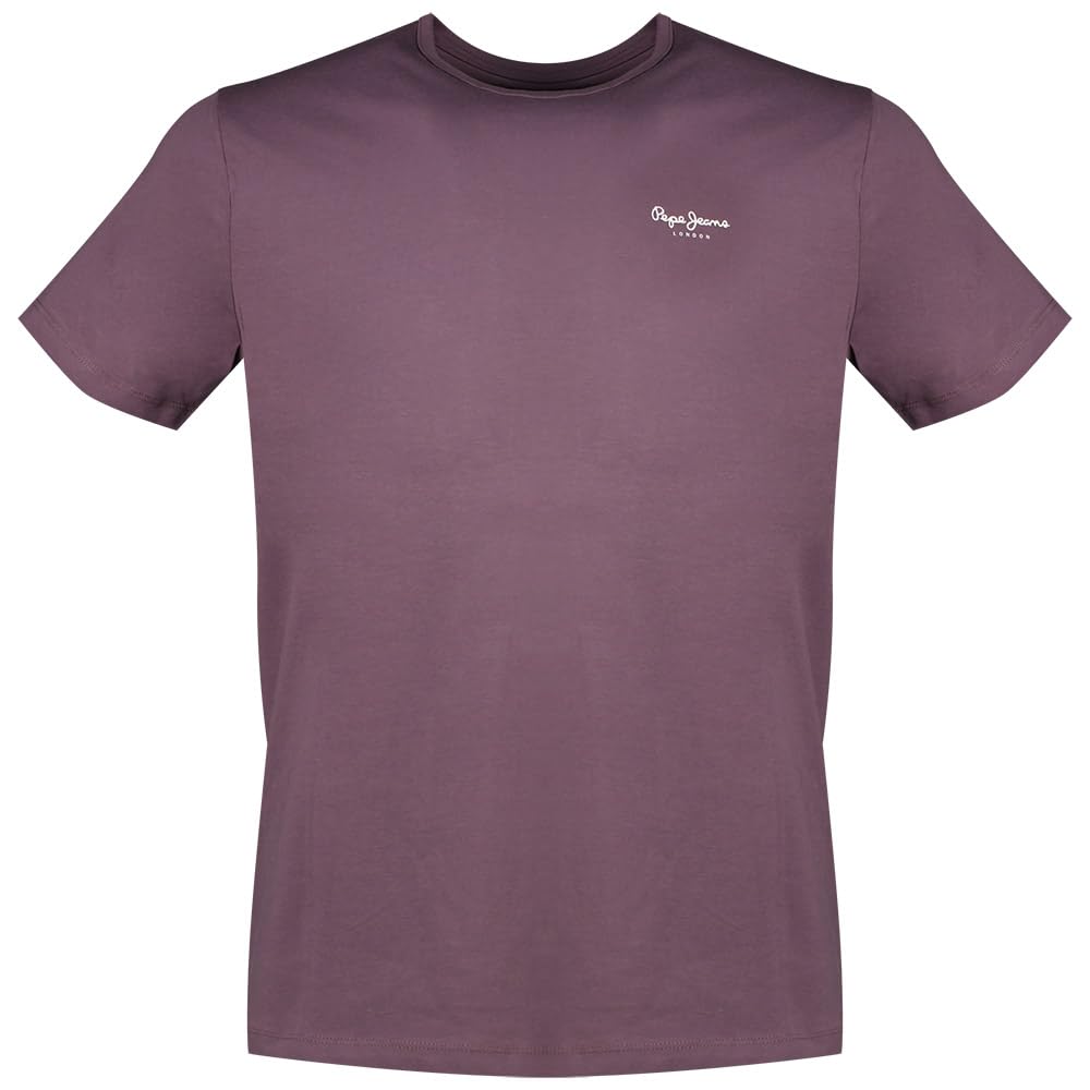 Pepe Jeans Men's Original Basic 3N T-Shirt, Purple(Aubergine Purple), XXL