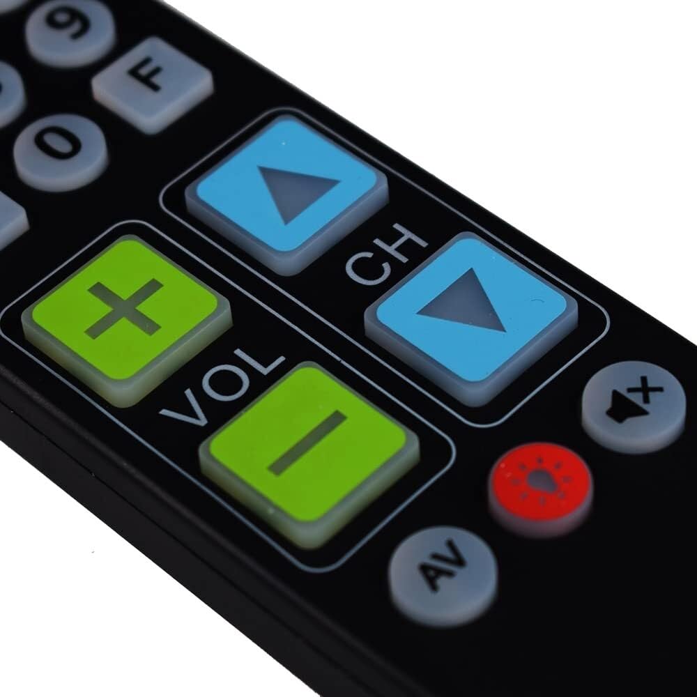 Telecomando con 21 grandi tasti per TV, VCR, DVD, STB, DVB TV-BOX, telecomando facile da usare con retroilluminazione, per persone anziane