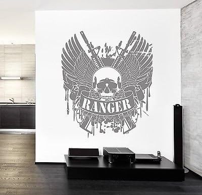 Wall Vinyl Army Soldier Ranger Rifle Guaranteed Quality Decal (z3462) Matte Black