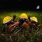 Solar Outdoor Figurine Lights Garden Statues Waterproof Turtle Decor Garden Lights Solar Powered LED Lawn Ornaments for Yard Pathway Walkway Patio