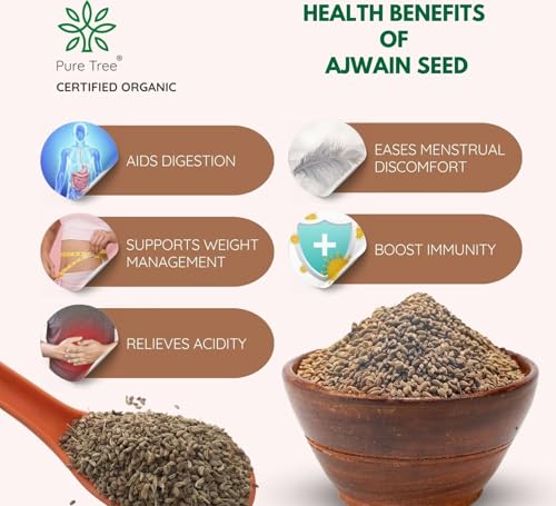 Image of Pure Tree Certified Organic Carom Seeds | 850 g | Ajwain Seeds | Omam | Vamu | Ajowan | Ayamodakam Seeds Rich In Antioxidants