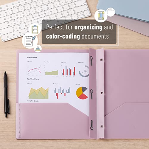 Mr. Pen- Plastic Folders With Pockets And Prong, 5 Pack, Muted Pastel Colors, Pocket Folders, Folders With Prongs, File Folders With Fasteners, 2 Pocket Folder, Folder With Pockets, Two Pocket Folder #TOP6