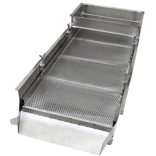 WYDDDARY Straight Vibrating Sieve Electric Linear Sifter Machine JG40-95 Stainless Steel Linear Vibrating Screen Single Layer Double Motors 4mm Round Hole Mesh 110V