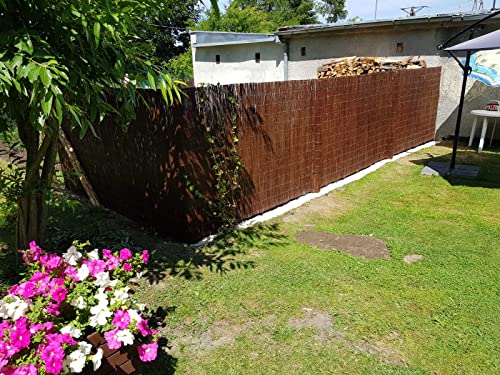 Dynamic24 Weidematte Sichtschutzmatte Garten Sichtschutz Weide Matte Natur Zaun Weidenzaun (90cm, 500cm)