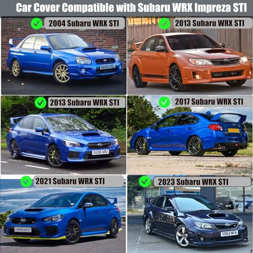 Image of Car Cover Compatible with Subaru WRX Impreza STI 2007-2024,6-Layers 210T Windproof All Weather Waterproof UV Sun Protection Snow Dust Storm Resistant with Straps Outdoor Covers