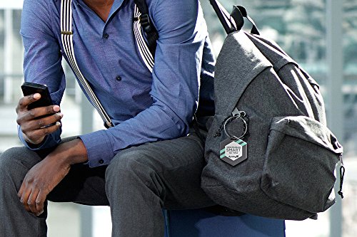 Dynotag® Web Enabled Smart Deluxe Steel Property Id Tag + Steel Ring, With Dynoiq™ & Lifetime Recovery Service. Hexagon (Geometric Design) #TOP7