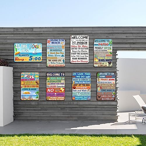 Cartel metálico decorativo para piscina 12x8 pulgadas miniatura 6