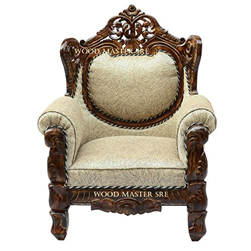 Image of Luxury Wooden Teakwwood Five Seater Sofa Set for Living Room (Honey Brown) Solid Wood Outdoor Chair 5 Seater Sofa | (24)