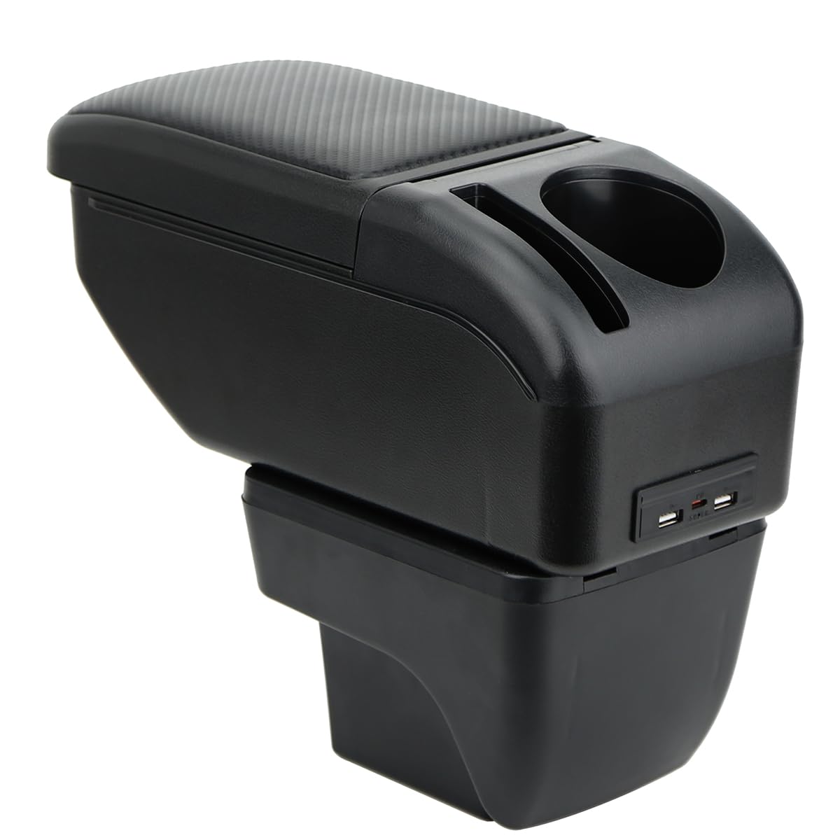 ZENVI MittelArmlehnen Compatible with Seat Ibiza Armlehnen 6F 2017-2026 Mittelkonsolen Veranstalter Armlehnen Doppelter Stauraum Verwendbar Ellbogenstütze（Kohlefaser-Stil）