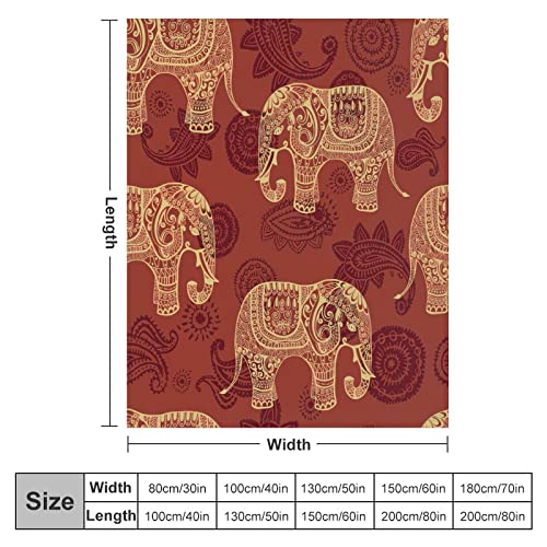 Elephant Blanket Elephant Throw Blanket For Women Elephant Decor Red Blanket For Couch Super Warm Soft Plush Lightweight Fleece Flannel Blanket Winter Bedding Blanket Gifts For Kids Adults 40"X50" #TOP1