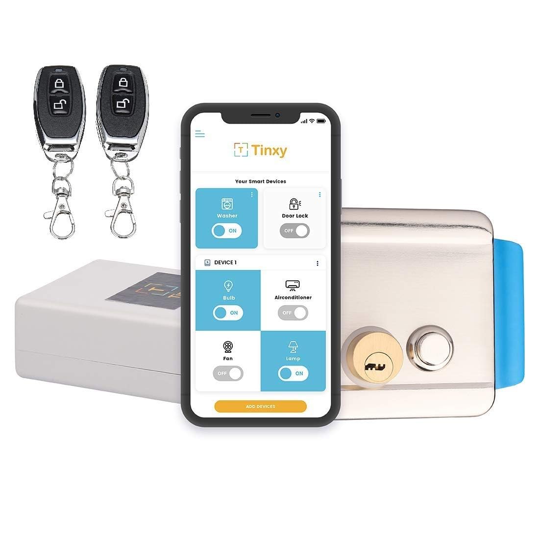 T Tinxy Device Door Lock with WiFi Controller, Door Sensor & 2 remotes(Configurable Theft Alarm). Compatible with Alexa & Google Home-image-13