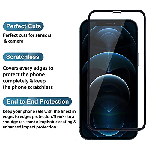Image of HD Tempered Glass Screen Protector Compatible For iPhone 12 Pro Max With Edge To Edge Coverage And Easy Installation Kit